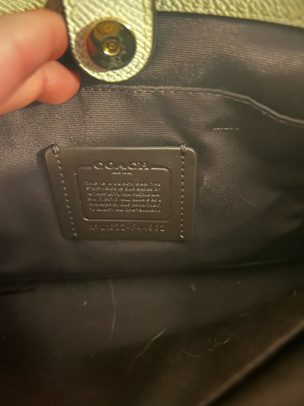 Coach Surrey Leather Carryall in chalk with Gold Hardware - Picture 4 of 4